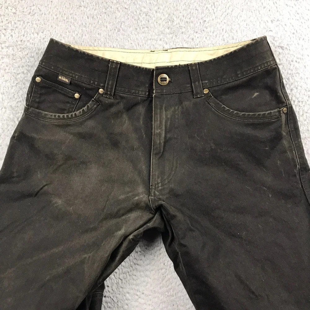 Kuhl Hot Rydr Pants Mens 32x34 Black Vintage Patina Dyed Fleece‎ Lined Gorpcore